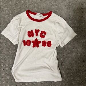 White and Red NYC Graphic T-Shirt